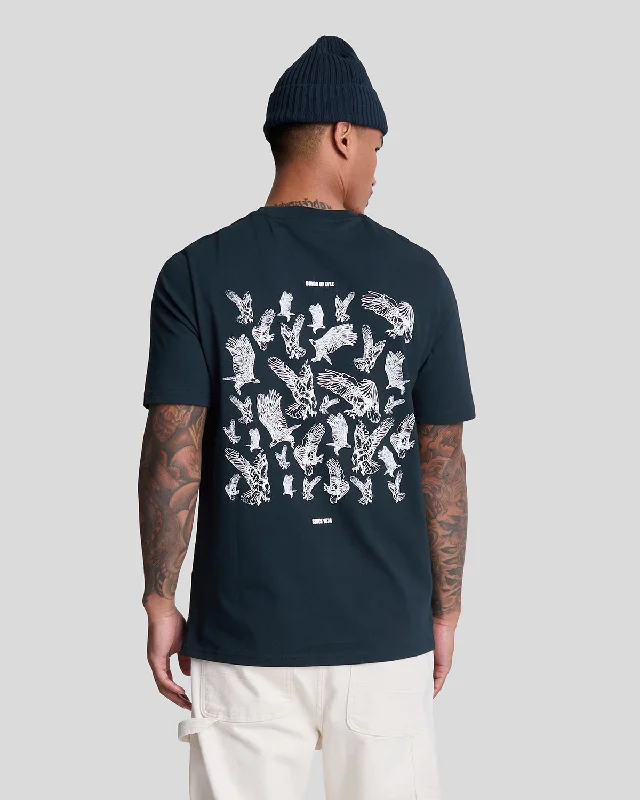Men's Shirts with Zippered PocketsScattered Eagles Graphic T-Shirt