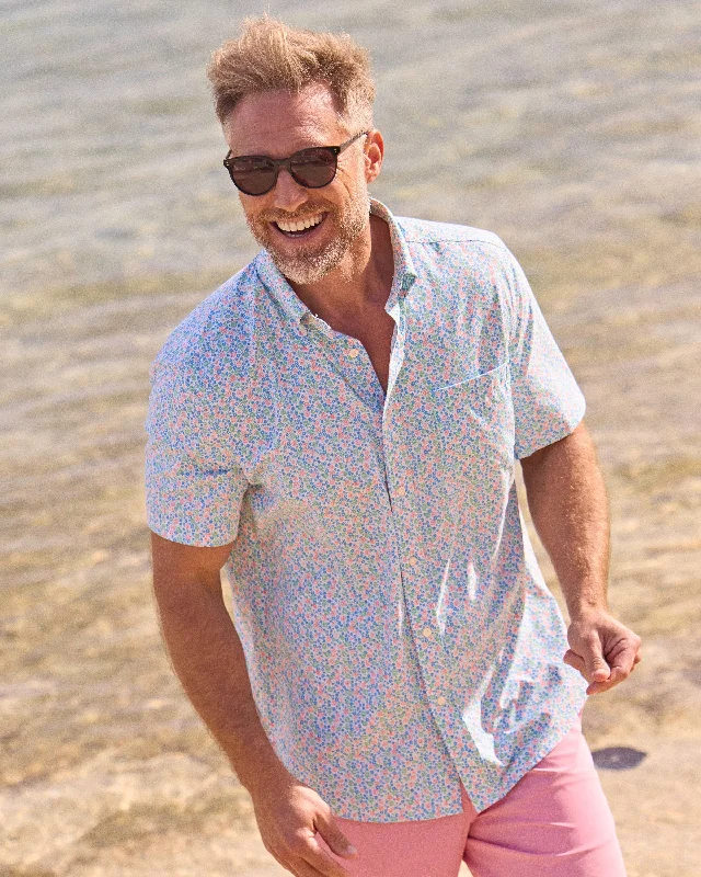 Men's Pattern-Clashing Shirts for Bold FashionPetal Party Intercoastal Short Sleeve Sport Shirt