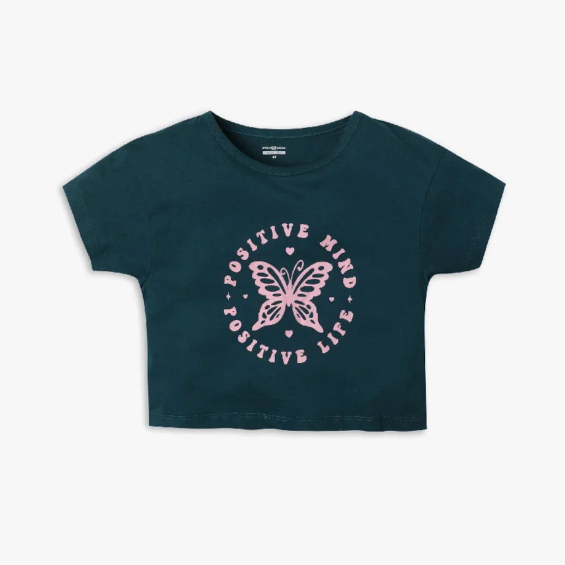 Men's Shirts with Lace-Up HemlinesGirl's Regular Fit Printed T-Shirt
