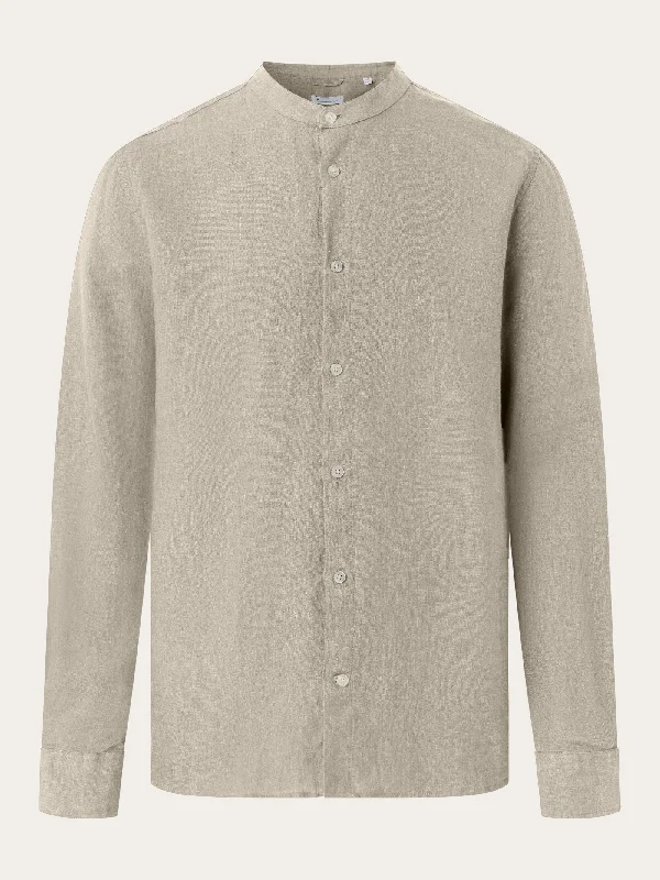 Men's Regular-Fit Shirts for a Classic FitCustom fit linen stand collar shirt - Light feather gray