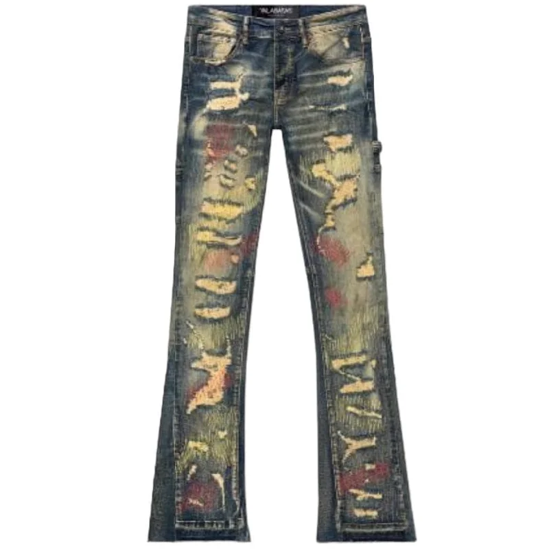 Men's Twill Pants for a Dressy LookValabasas "Zero" Denim Stacked Flare Jean (Dirty Vintage Wash) VLBS3986