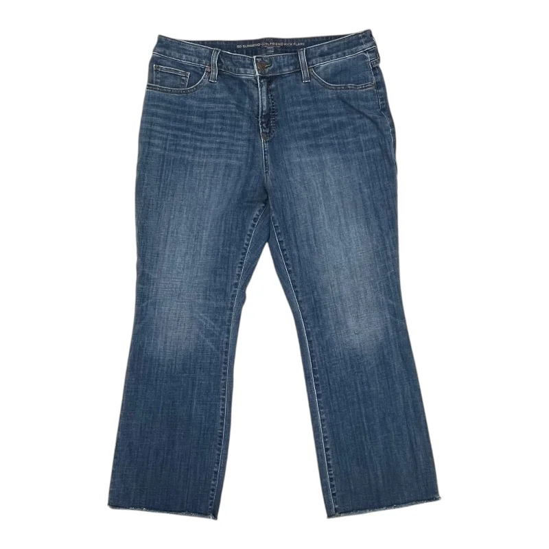 Cool Distressed Men's JeansJeans Cropped By Chicos In Blue Denim, Size:12