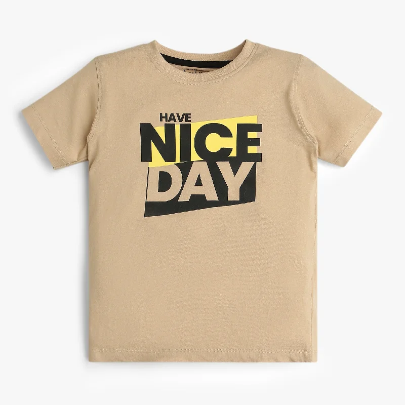 Men's Shirts with Belt AttachmentsBoys Graphic Crew Neck Have Nice Day Print T-Shirt