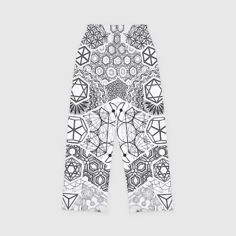 Men's Pants with Hidden ButtonsSync Black and White Lounge Bottoms