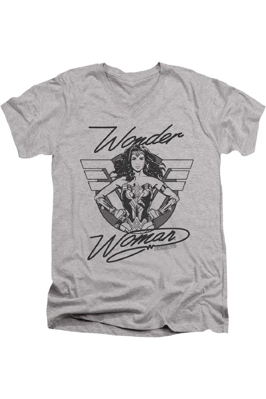 Men's Shirts for CampingWonder Woman 84 Determined Wonder Short Sleeve Adult V Neck Premium Cotton Tee / T-Shirt
