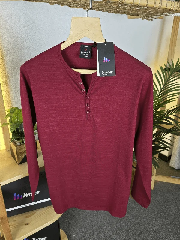 Men's Striped Shirts for a Maritime TwistHanley Full Sleeve T Shirt Maroon