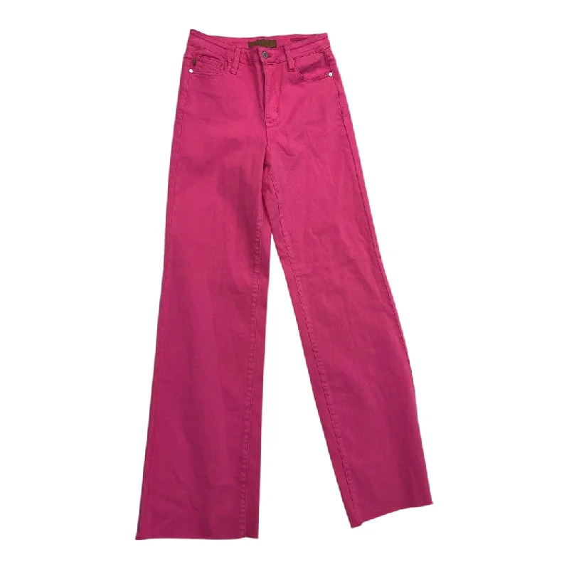 Men's Skinny Jeans with Stretch FabricJeans Wide Leg By Judy Blue In Pink, Size:4