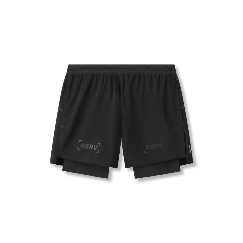 Men's Pants with Embroidered Designs0951. Aerotex™ 4" High Split Liner Short -  Black/Black