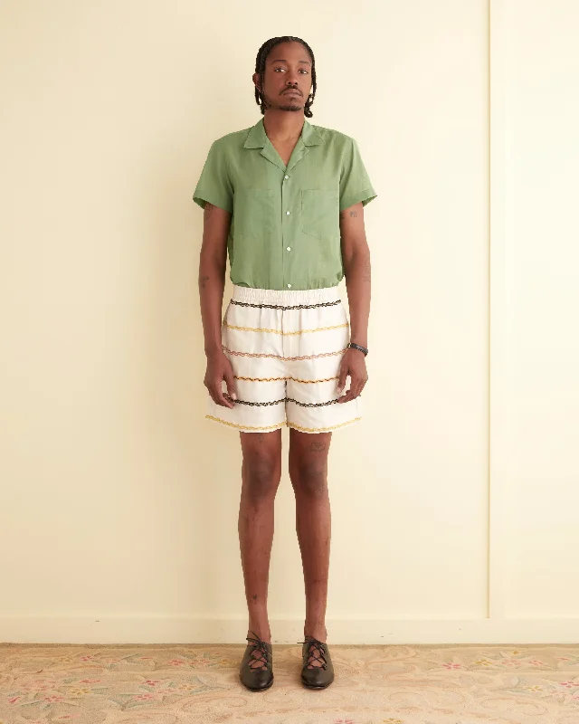 Men's Pants with UV ProtectionRickrack Stripe Rugby Shorts