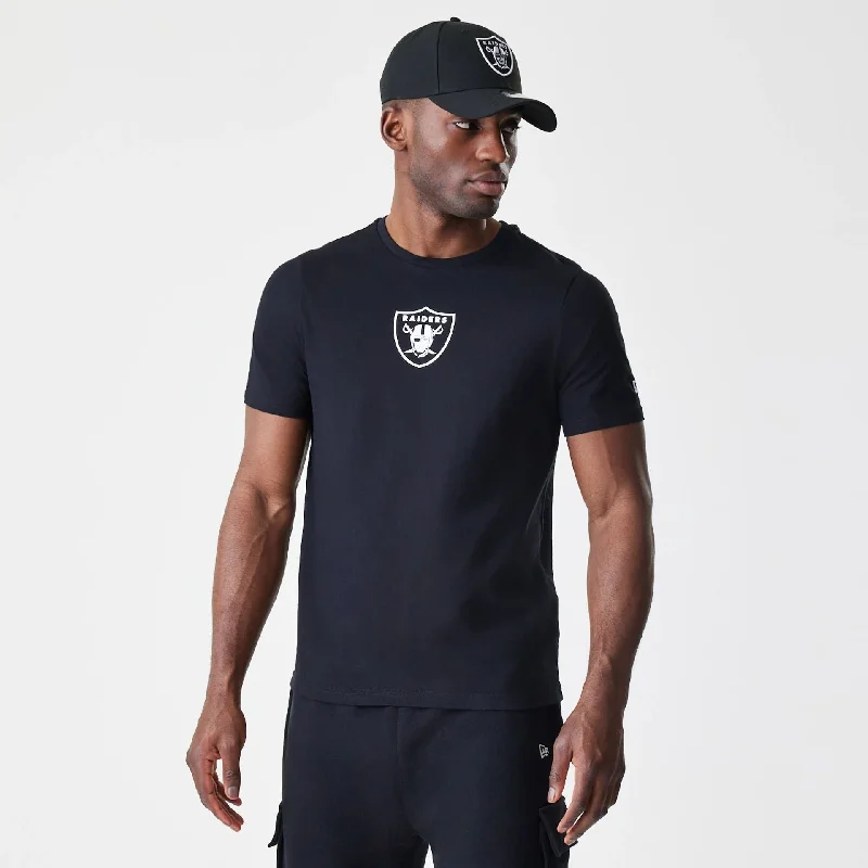 Men's Shirts for Beach OutingsLas Vegas Raiders NFL Logo Black T-Shirt