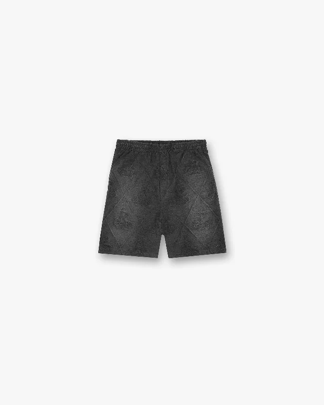 Men's Pants with Contrast Fabric PanelsTowelling Short - Jet Black