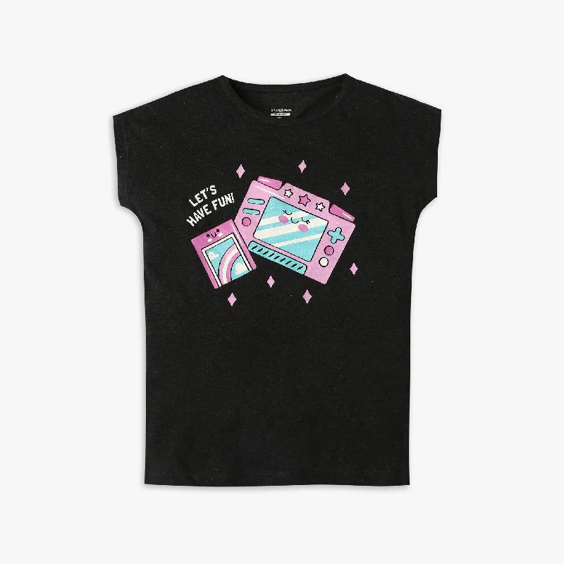 Men's Shirts with Elastic WaistbandsGirl's Regular Fit Graphic T-Shirt