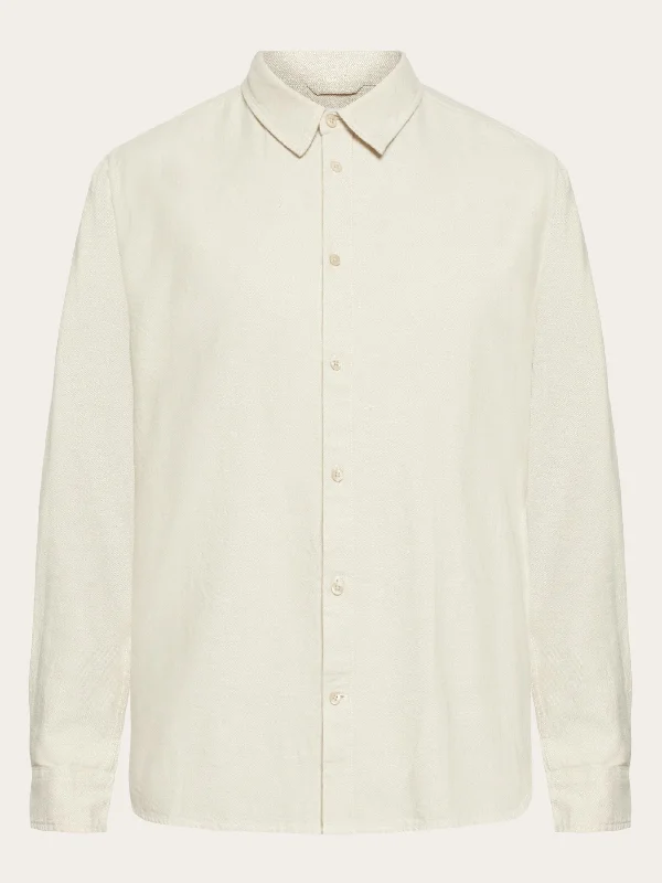Men's Collared Shirts for Formal OccasionsOrganic Cotton Flannel Shirt GOTS - Light feather gray