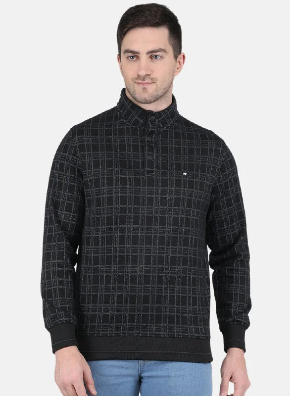 Men's Shirts with Hook-and-Loop ClosuresMen Black Jaquard T-Shirt