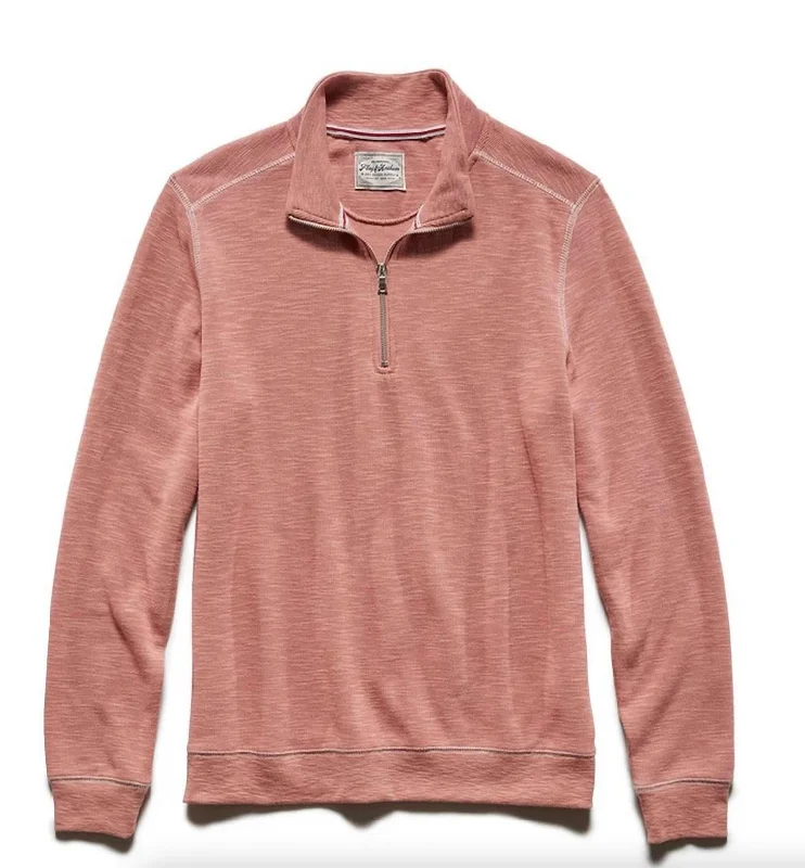 Men's Lavelle Quarter Zip Pullover In Mauve