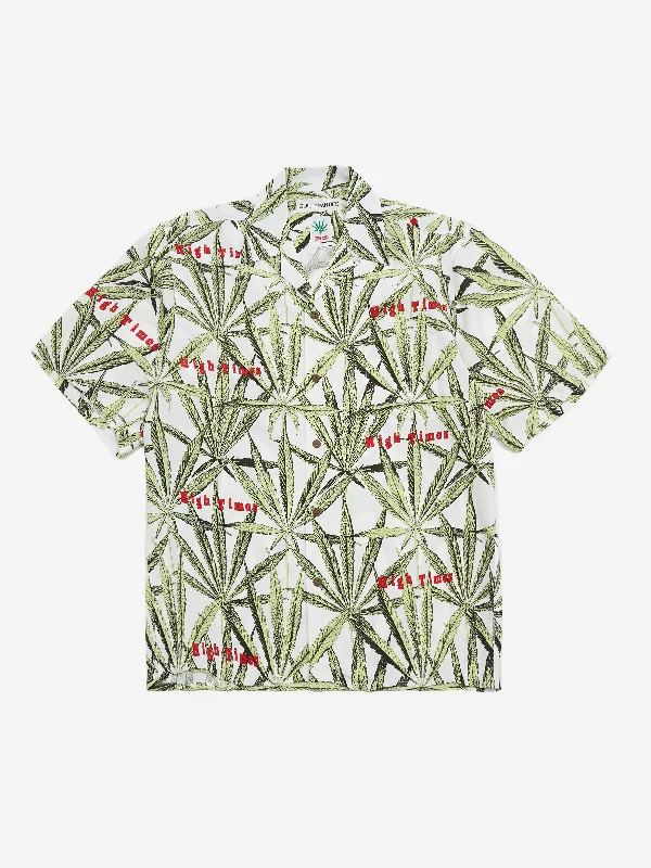 Men's Pattern Mixing Shirts for Creative StyleWacko Maria Hightimes Short Sleeve Hawaiian Shirt - White