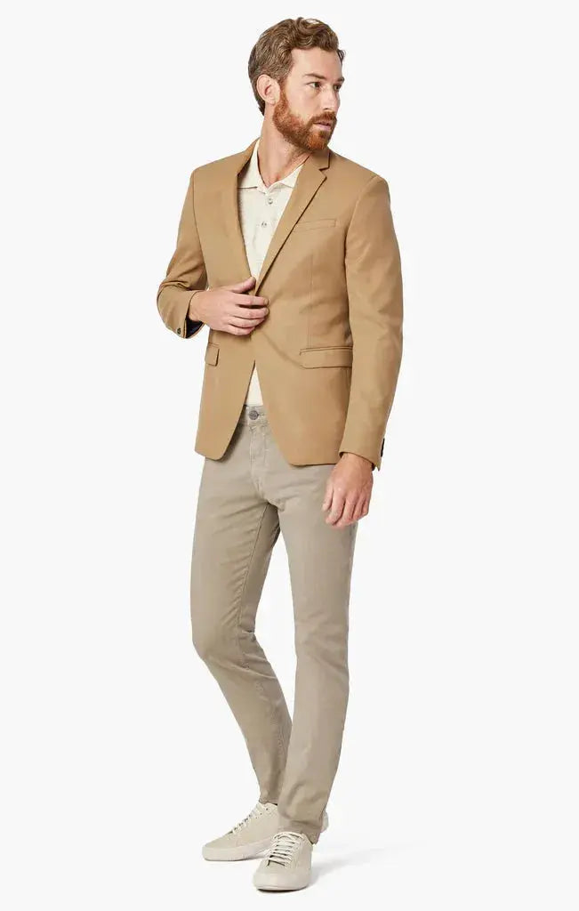 Men's Pants with Logo Embossments34 HERITAGE | Cool Slim Leg Pants | Mushroom Twill