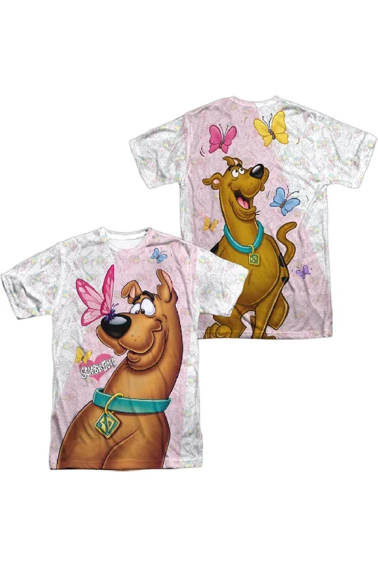 Men's Shirts with High NecksScooby Doo Butterfly (Front/Back Print) Short Sleeve Adult Poly Crew Tee / T-Shirt