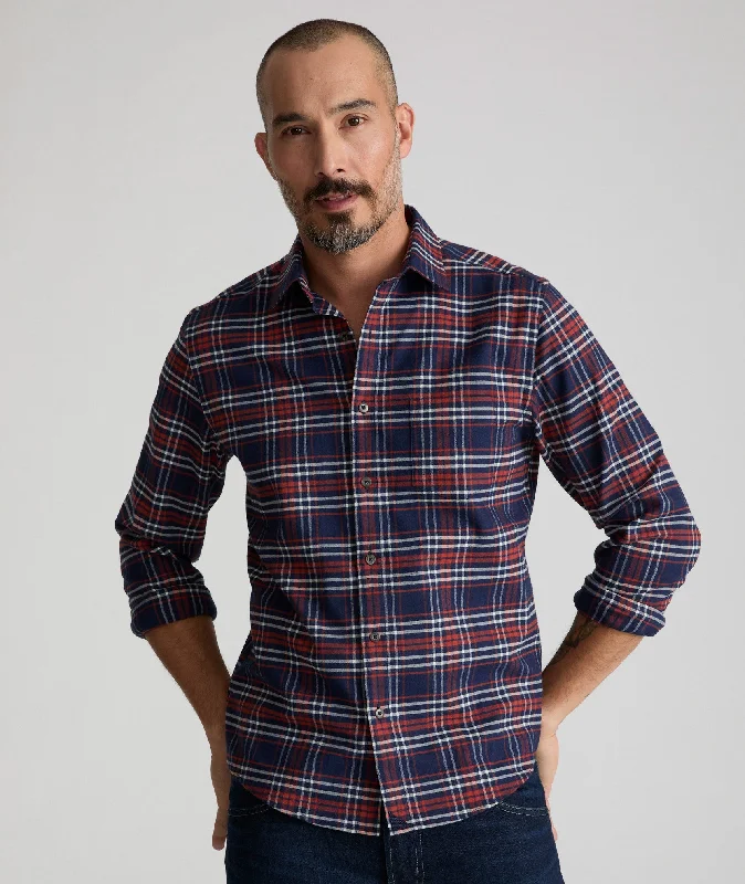 Men's Short-Sleeve Shirts for Warm WeatherWrinkle-Free Performance Flannel Trezari Shirt - FINAL SALE
