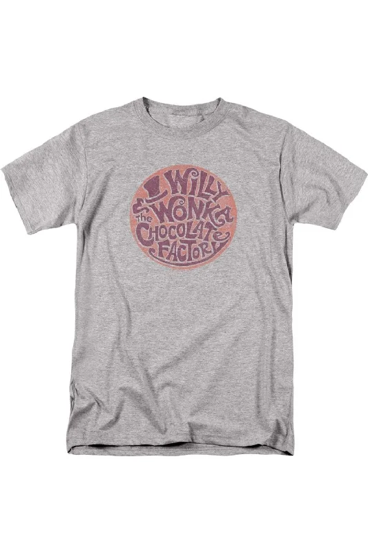 Men's Shirts with Patch PocketsWilly Wonka And The Chocolate Factory Circle Logo Short Sleeve Adult Tee / T-Shirt