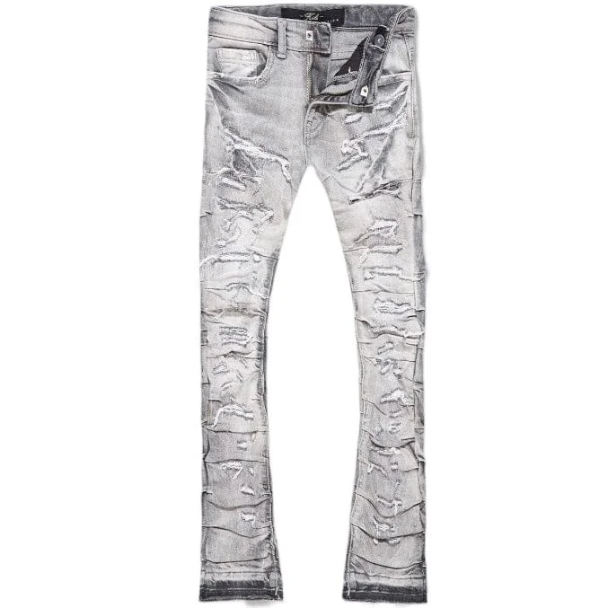 Men's Velcro-Closure Pants for ConvenienceKids Jordan Craig Stacked Ripple Effect Denim (Arctic Grey) JTF1157K