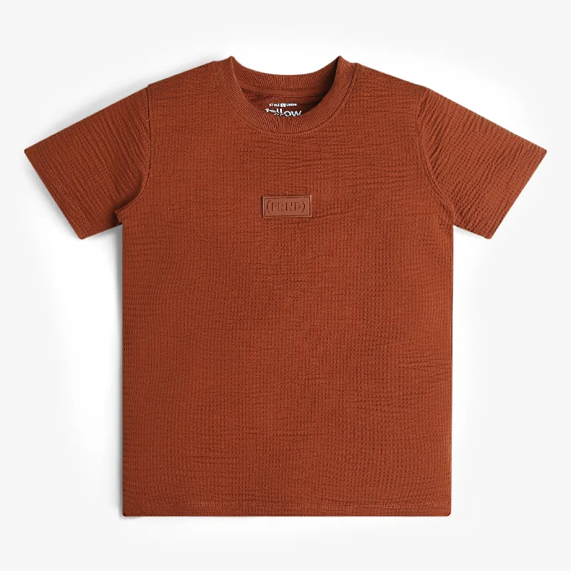 Men's Shirts with Striped PatternsBoys Solid Crew Neck T-Shirt