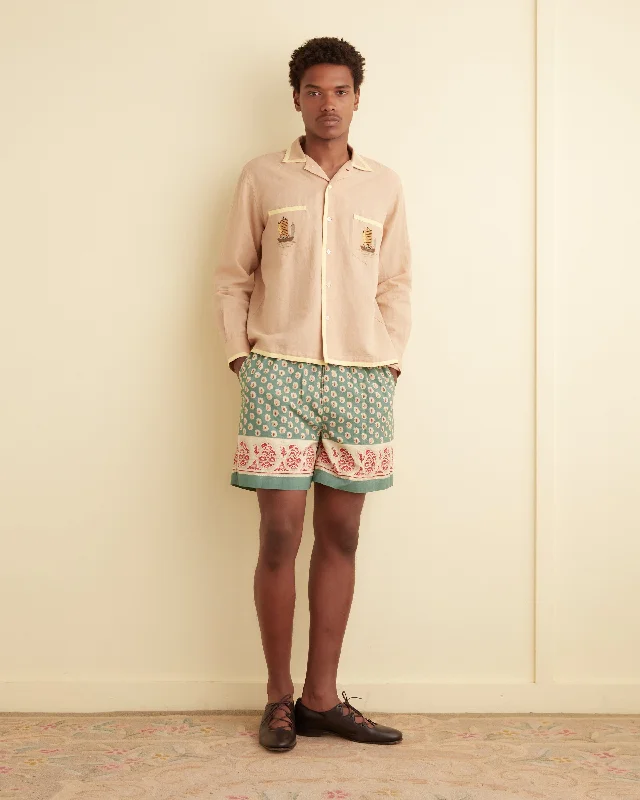 Men's Drawstring Pants for AdjustabilityPaisley Frame Shorts