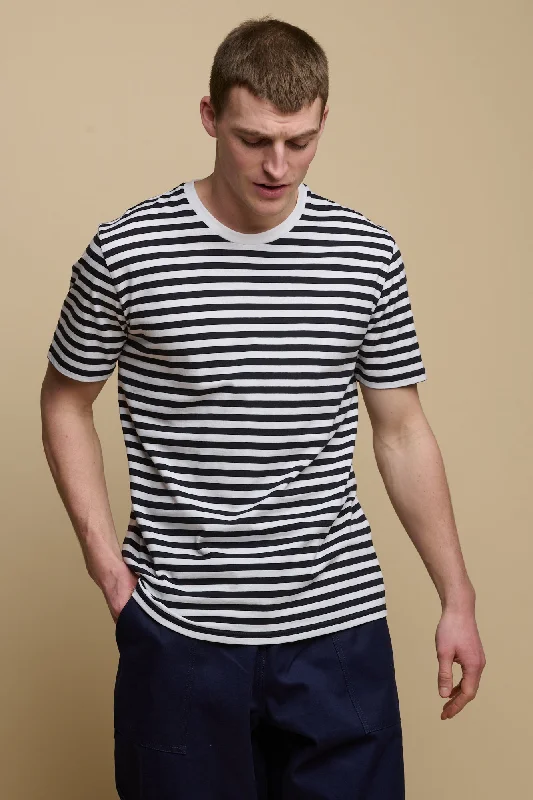 Men's Custom Dress Shirts for a Personalized FitMen's Short Sleeve Stripe T Shirt - Navy/White