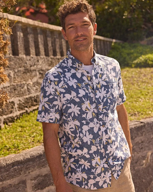 Men's Short-Sleeve Shirts for Warm WeatherBlossom Bay Linen Rayon Short Sleeve Sport Shirt