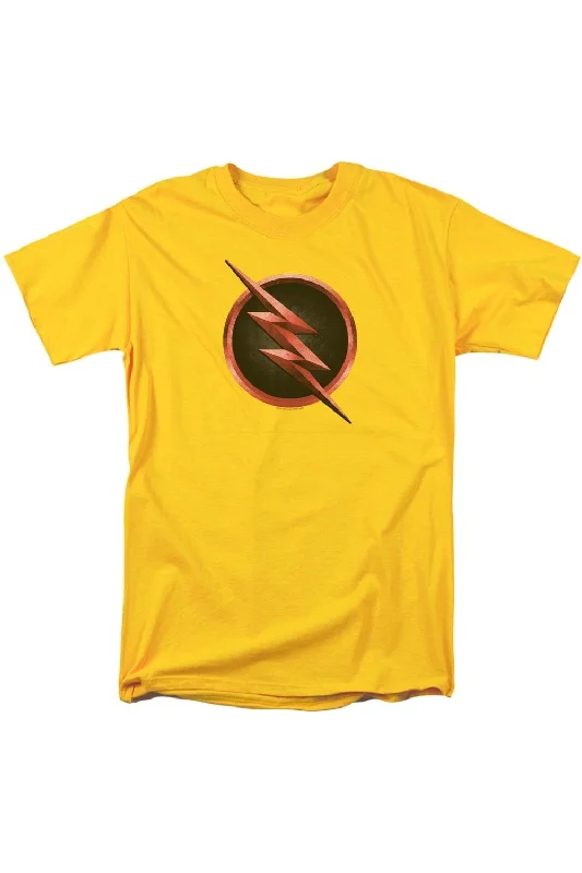 Men's Shirts with Contrast StitchingFlash Reverse Flash Logo Short Sleeve Adult Tee / T-Shirt