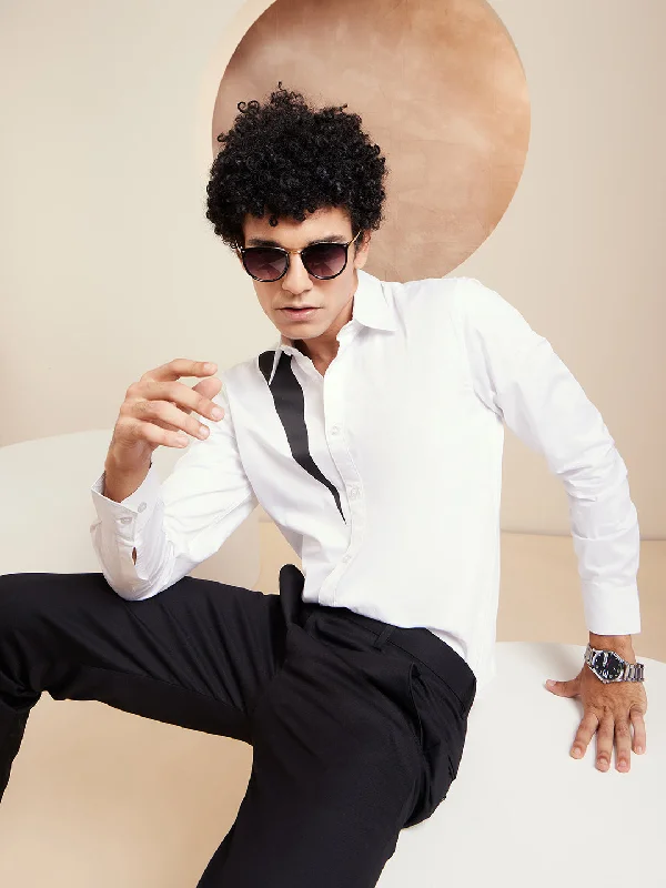 Men's Minimalist Shirts for a Clean LookDENNISON White Cotton Partywear Shirt