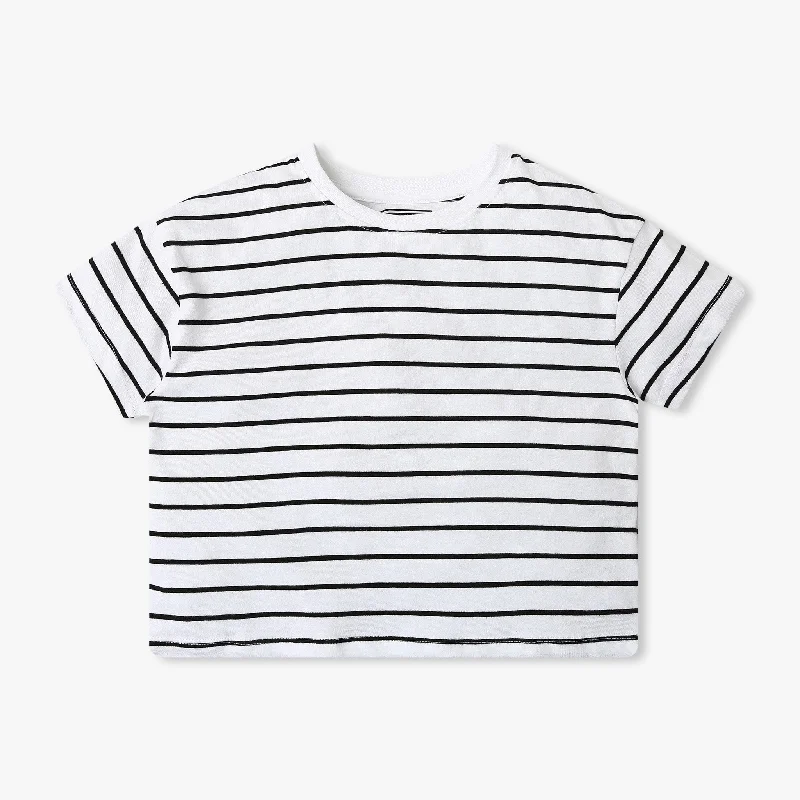 Men's Shirts with Logo EmbossmentsGirl's Regular Fit Striped T-Shirt