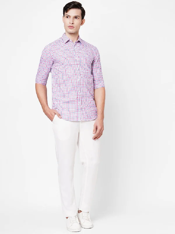 Men's Pants with SuspendersMen's White Linen Viscose Regular Fit Pant