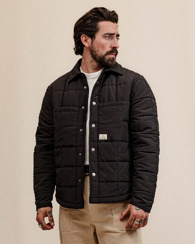 Men's Wrinkle-Free Shirts for Easy CareBronson Quilted Overshirt - Washed Black