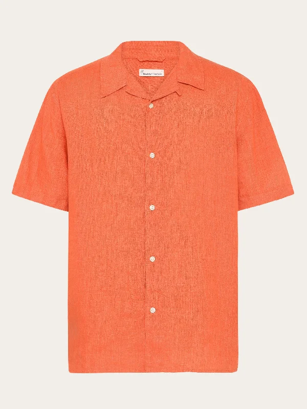 Men's Camping Shirts for Outdoor AdventuresBox fit short sleeved linen shirt - Langoustino