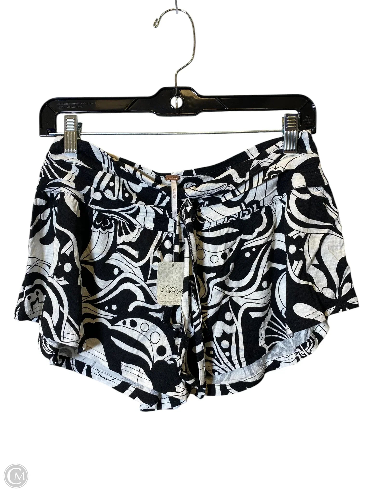 Men's Pants with Hidden ButtonsShorts By Free People In Black & White, Size: S