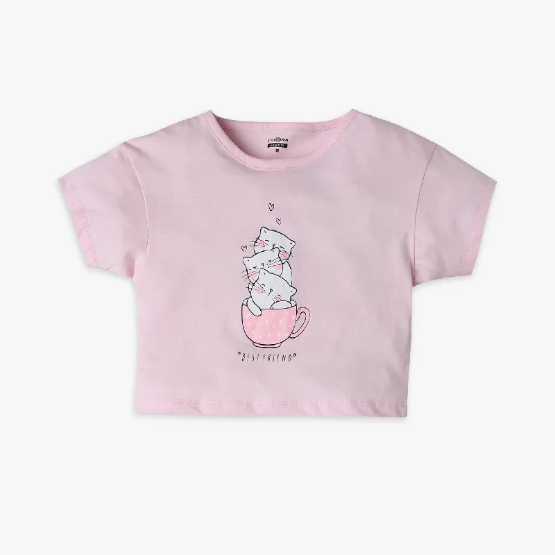 Men's Shirts with Barrel CuffsGirl's Regular Fit Printed T-Shirt