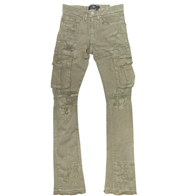 Men's Running Pants for ExerciseJordan Craig Martin Stacked Cargo Pocket Pants (Army Green) JTF1263