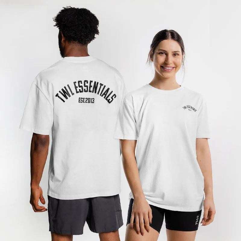 Men's Shirts with Zippered PocketsTWL - OVERSIZED T-SHIRT - ESSENTIALS - WHITE