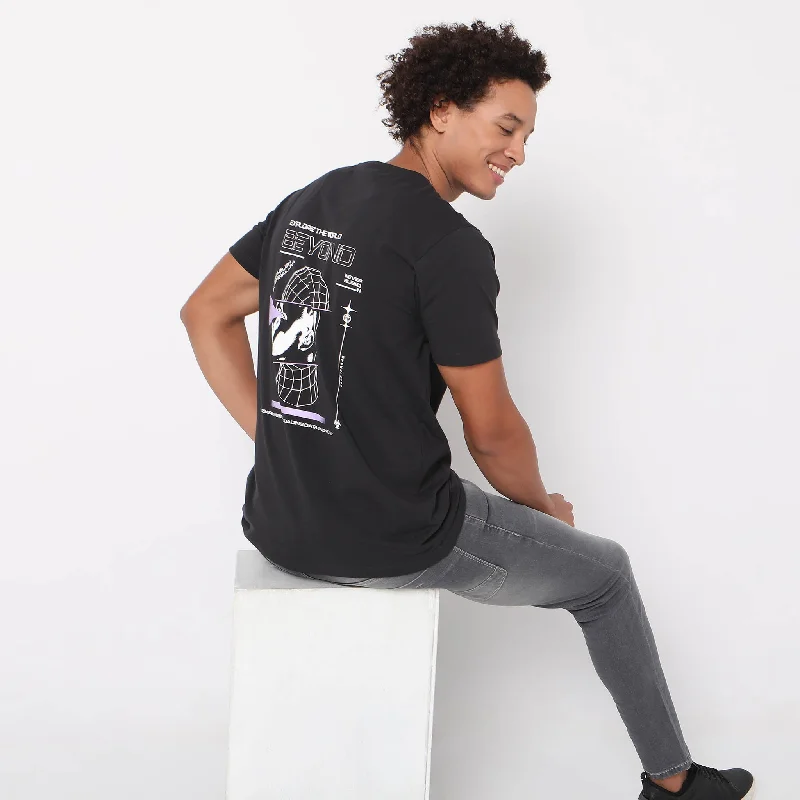 Men's Sleeveless TopsRegular Fit Solid T-Shirt