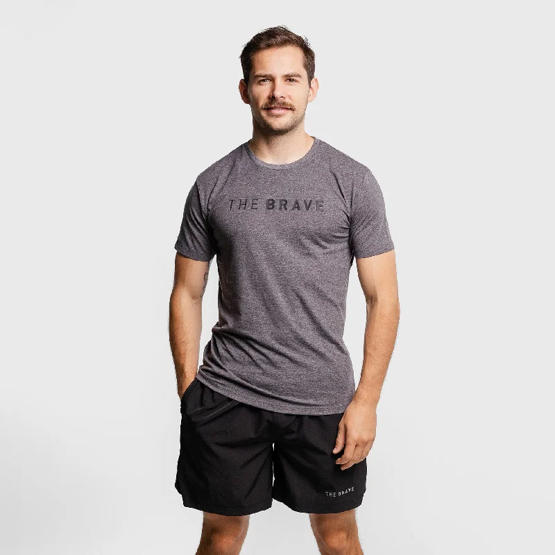 Men's Shirts with Patchwork PatternsThe Brave - Men's Signature T-Shirt - CHARCOAL MARLE