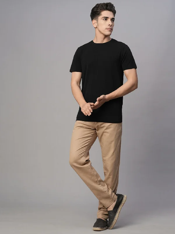 Men's Solid-Colored Pants for VersatilityMen's Khaki Cotton Linen Slim Fit Pant