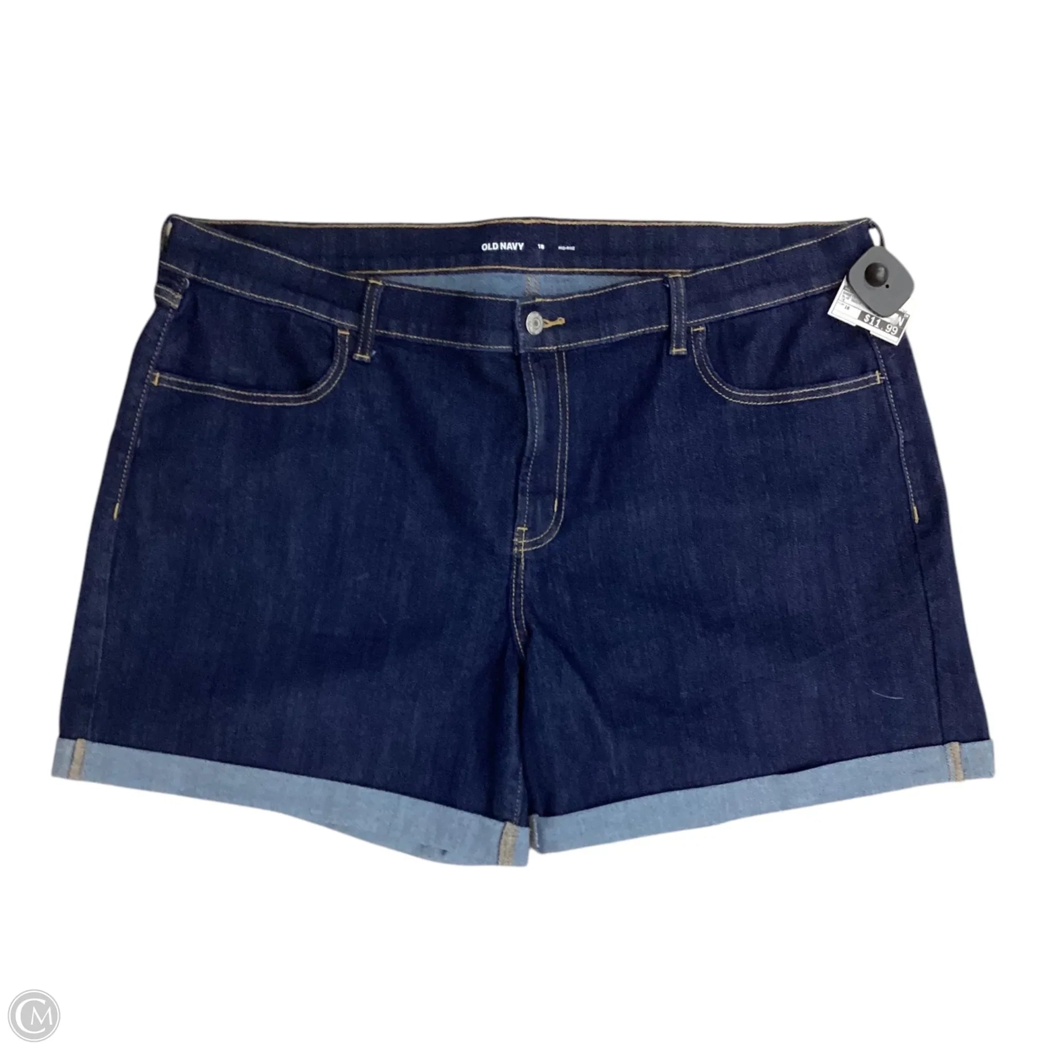 Men's Patterned Pants with PlaidsShorts By Old Navy In Blue Denim, Size: 18