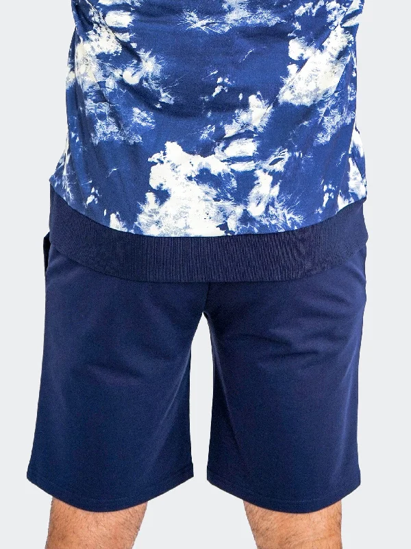 Men's Pants with Stretchable Fabric for FlexibilityShorts DyePanel Blue