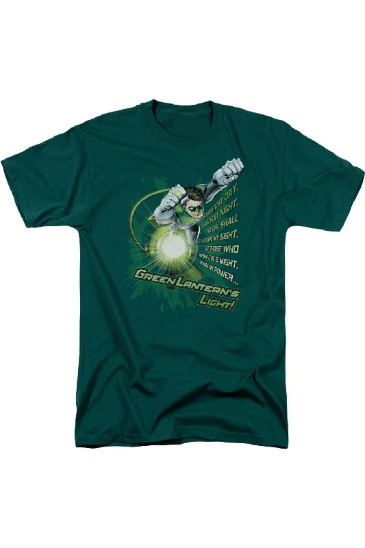Men's Shirts with Embellished CollarsGreen Lantern Flying Oath Short Sleeve Adult Tee / T-Shirt