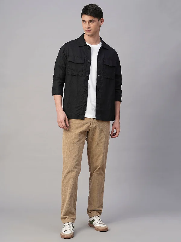 Men's Running Pants for ExerciseMen's Corduroy Khaki Cotton Lycra Regular Fit Pant