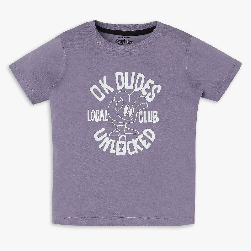 Men's Shirts with Patch PocketsBoys Regular Fit Printed T-Shirt