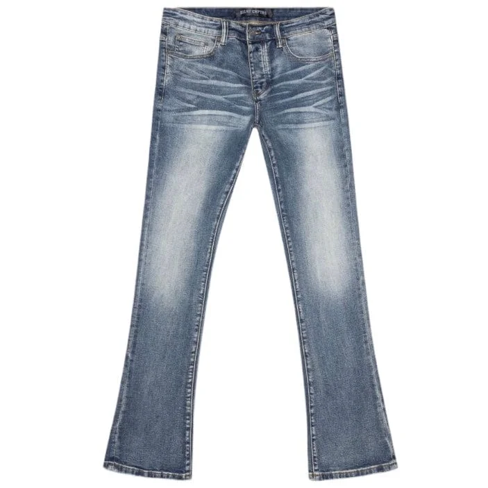 Men's Pants with SuspendersSilnt Chptrs Chptrs Stacked Denim (Dark Blue Wash) SC-J2-003