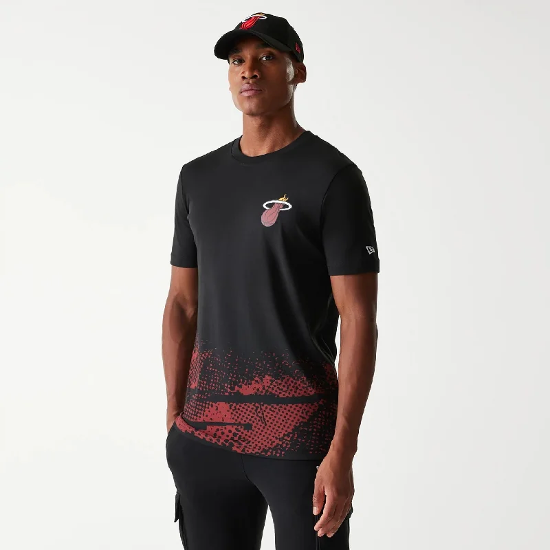 Men's Shirts with Embroidered DesignsMiami Heat NBA Tip Off Black T-Shirt