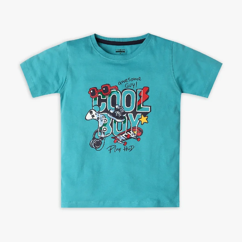 Men's Shirts with High NecksBoy's Regular Fit Graphic T-Shirt